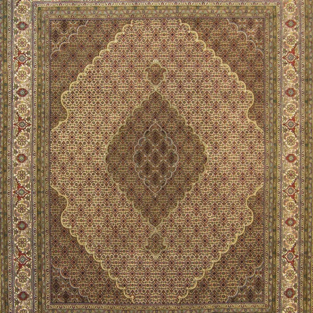 Super Fine Hand-knotted Wool and Silk Tabriz - Mahi Rug 251 cm x 312 cm