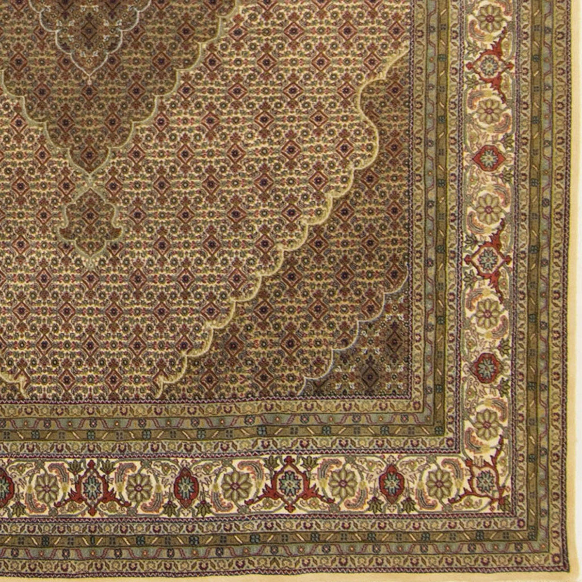 Super Fine Hand-knotted Wool and Silk Tabriz - Mahi Rug 251 cm x 312 cm