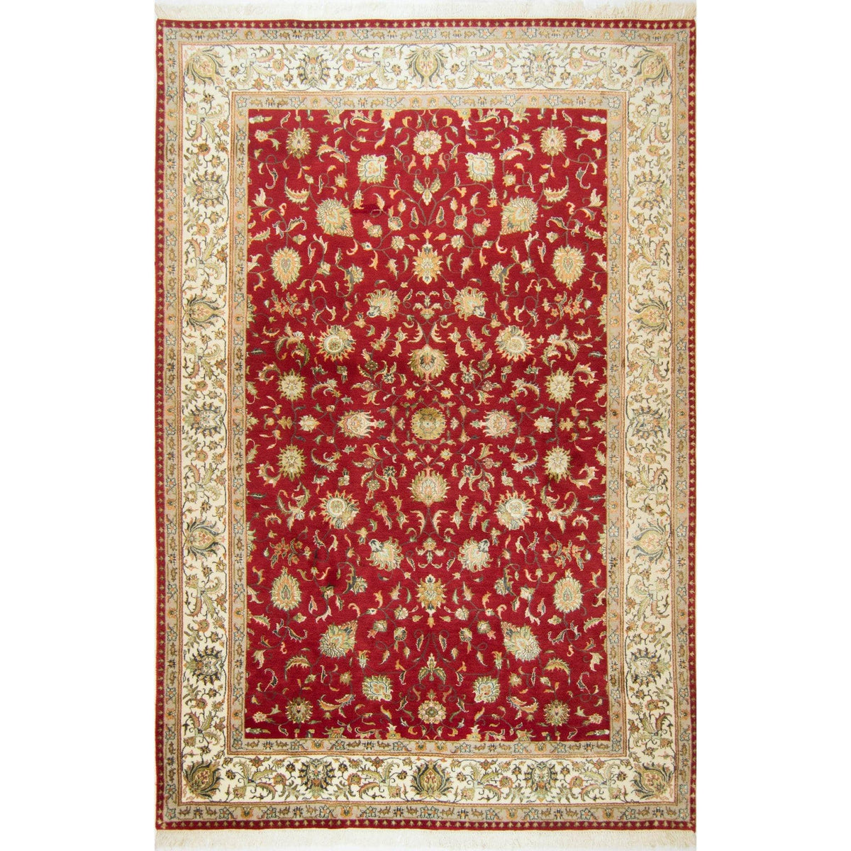 Fine Hand-knotted Wool &amp; Silk Nain Rug 200cm x 300cm