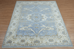 Modern Handmade Wool Oushak Rug 246cm x 305cm