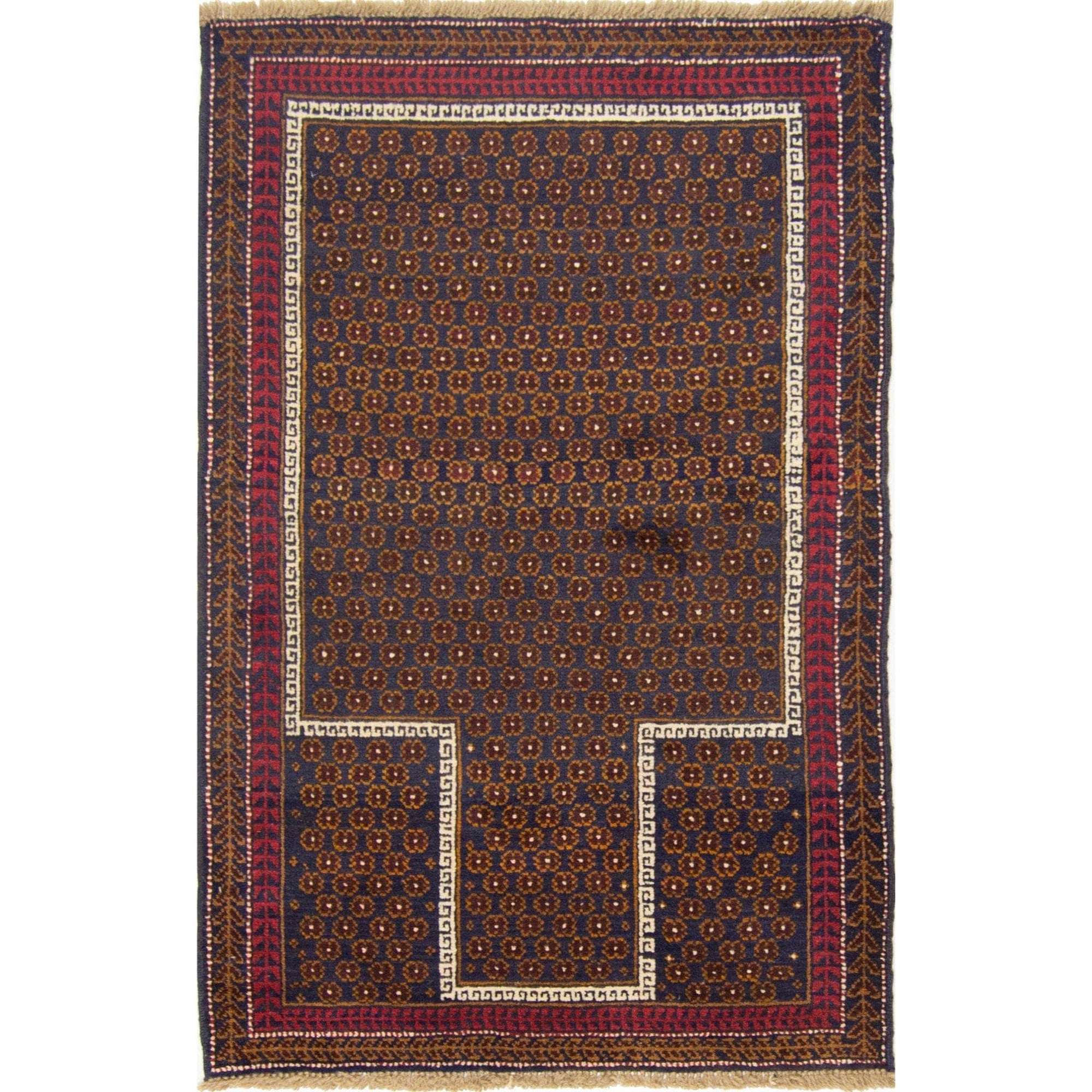 Hand-knotted Persian Wool Baluchi Rug 81cm x 132cm