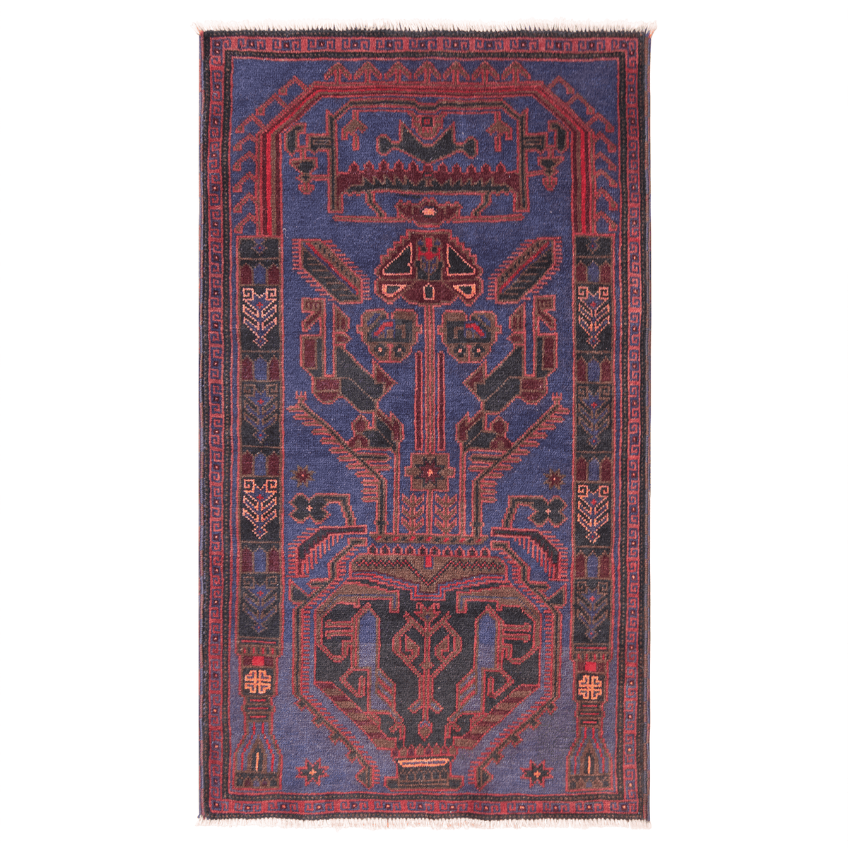 Hand-knotted 100% Wool Baluchi Small Rug 88cm x 145cm