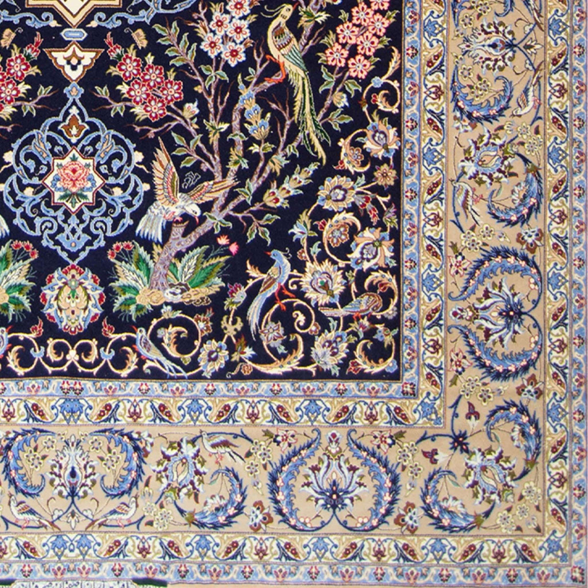 Genuine Super Fine Hand-knotted Wool Isfahan - Seirafian ( SIGNED )