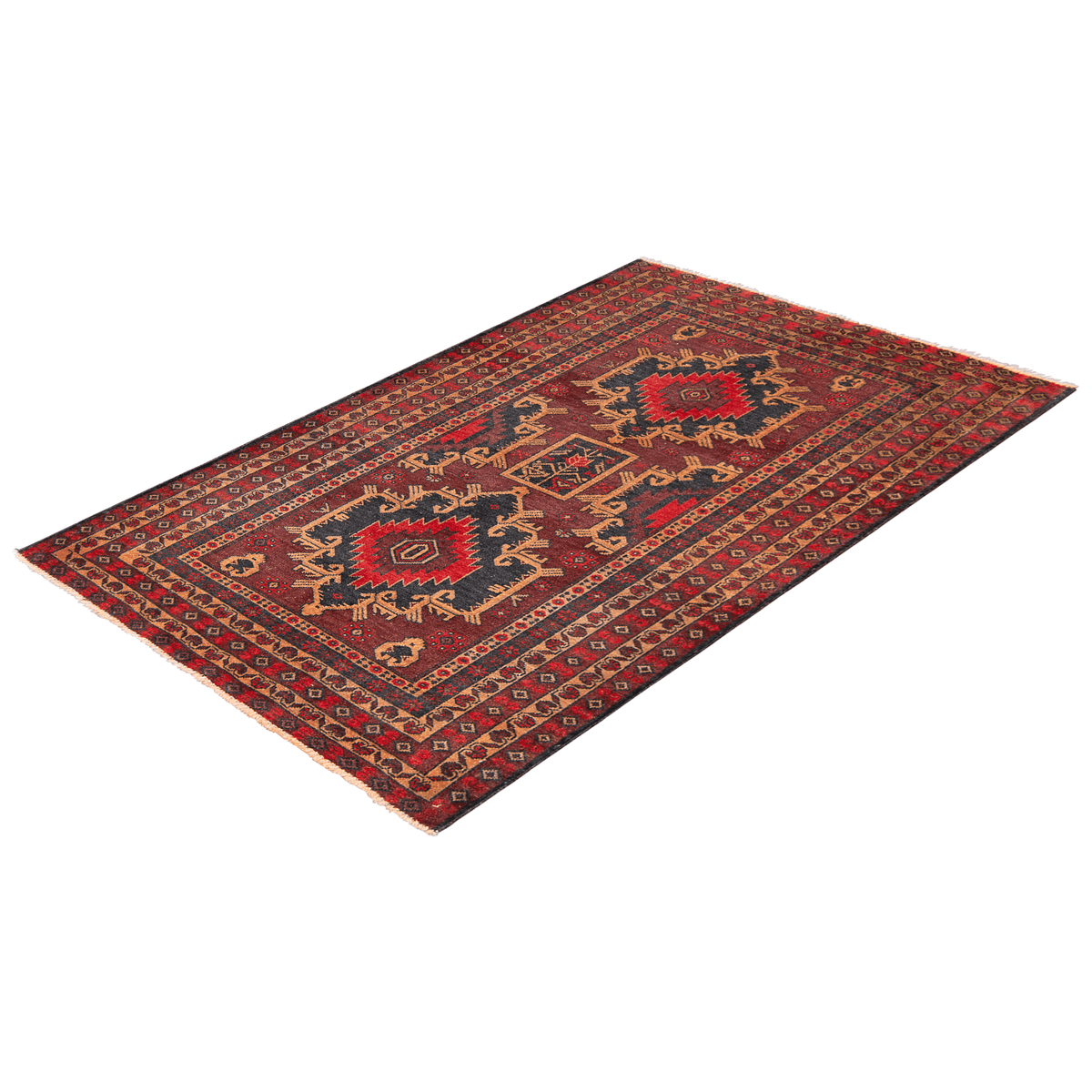 Hand-knotted 100% Wool Baluchi Small Rug 96cm x 154cm