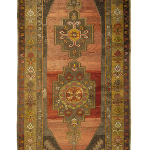 Antique Hand-knotted 100% Wool Anatolian Turkish Runner 115cm x 260cm (SIGNED)