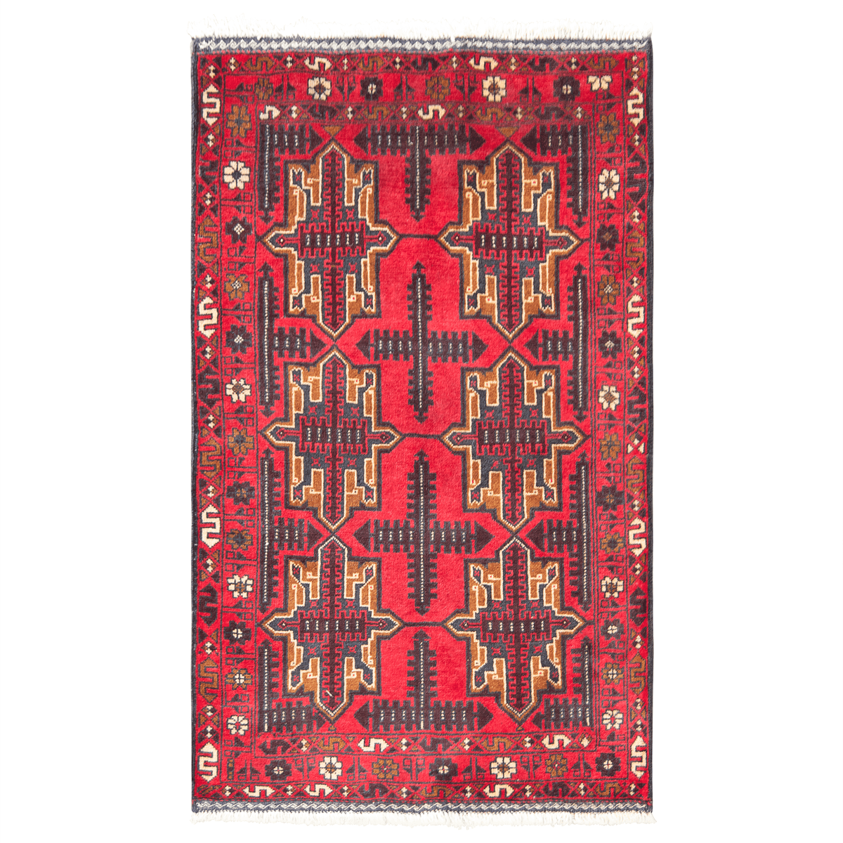 Hand-knotted Baluchi 100% Wool Small Rug 83cm x 140cm