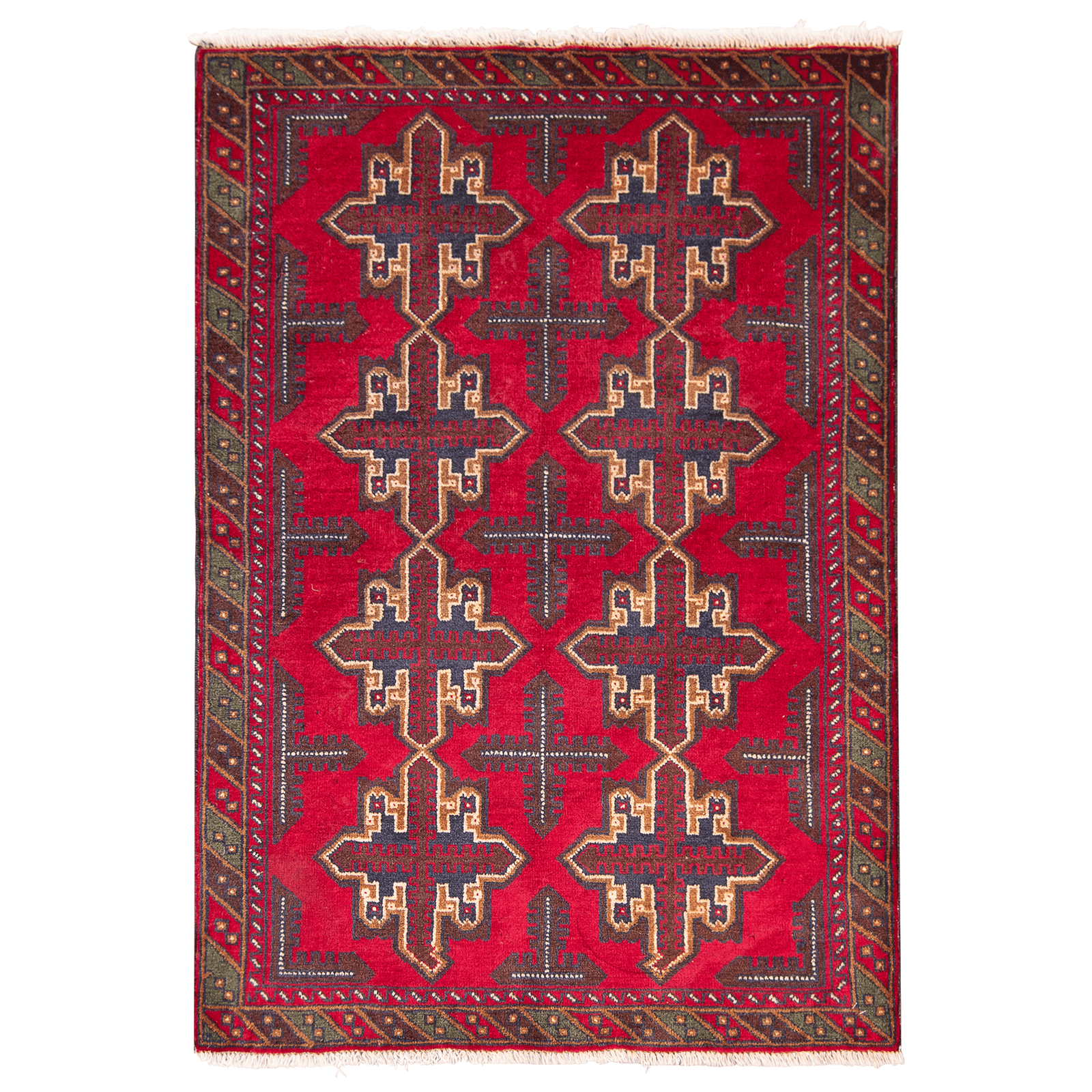Hand-knotted Baluchi 100% Wool Small Rug 90cm x 146cm