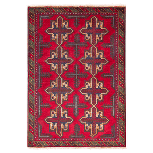 Hand-knotted Baluchi 100% Wool Small Rug 90cm x 146cm