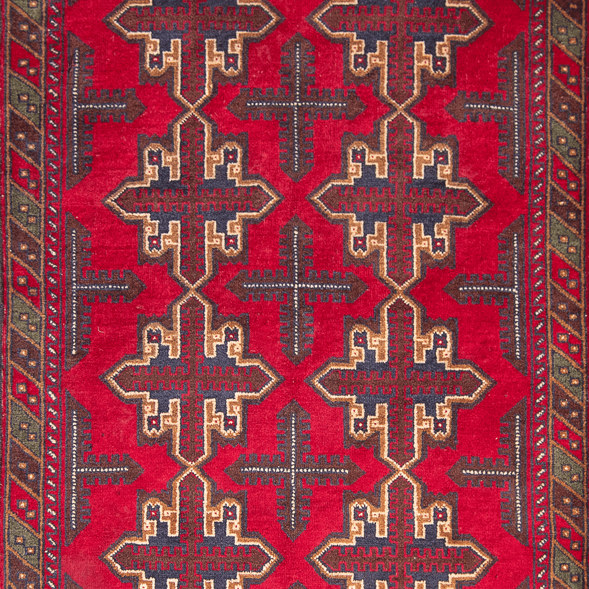 Hand-knotted Baluchi 100% Wool Small Rug 90cm x 146cm