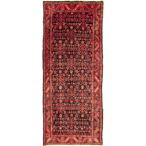 Authentic Hand-knotted Wool Hamadan Persian Vintage Hallway Runner 110cm x 260cm
