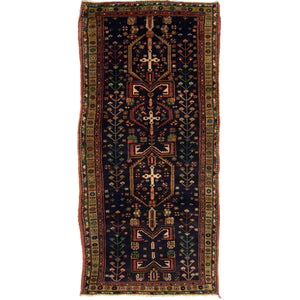 Hand-knotted Wool Persian Hamadan Antique Runner 120cm x 260cm
