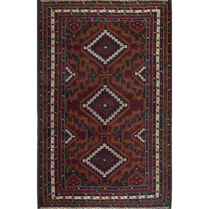 Fine Hand-knotted Persian Wool Baluchi Rug 128cm x 190cm