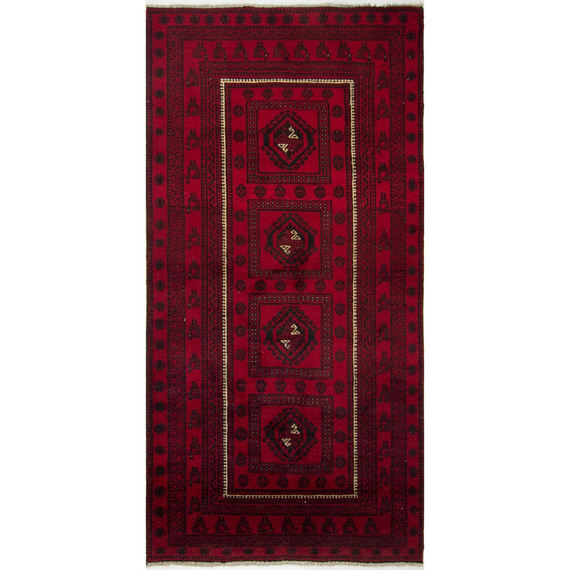 Fine Hand-knotted Persian Wool Baluchi Rug 110 cm x 222 cm