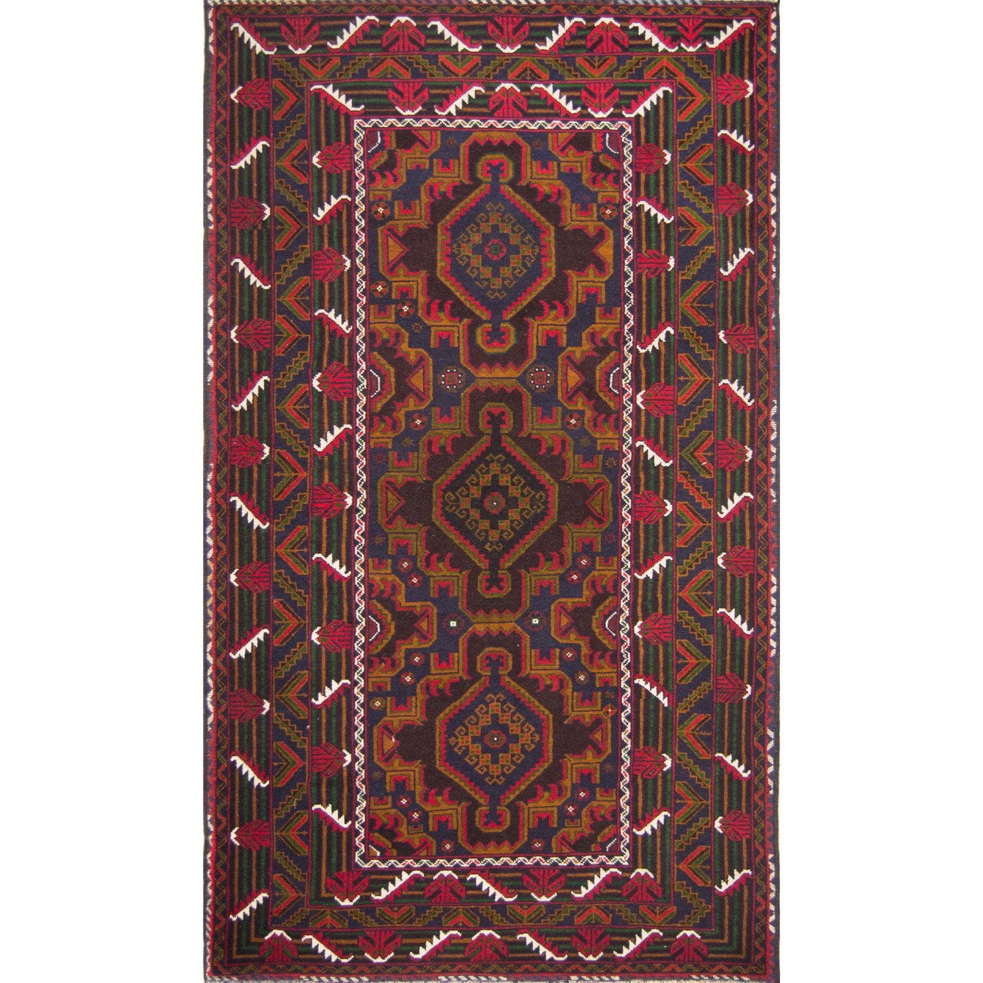 Super Fine Hand-knotted Persian Baluchi Rug 120cm x 203cm