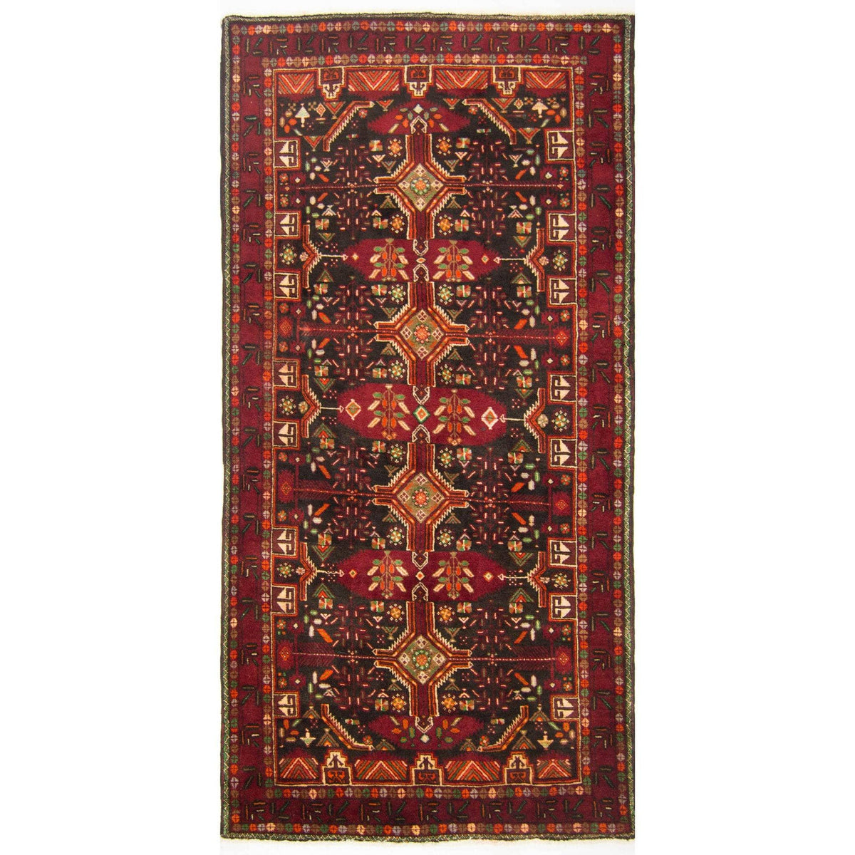 Fine Hand-knotted Persian Wool Baluchi Rug 100cm x 195cm