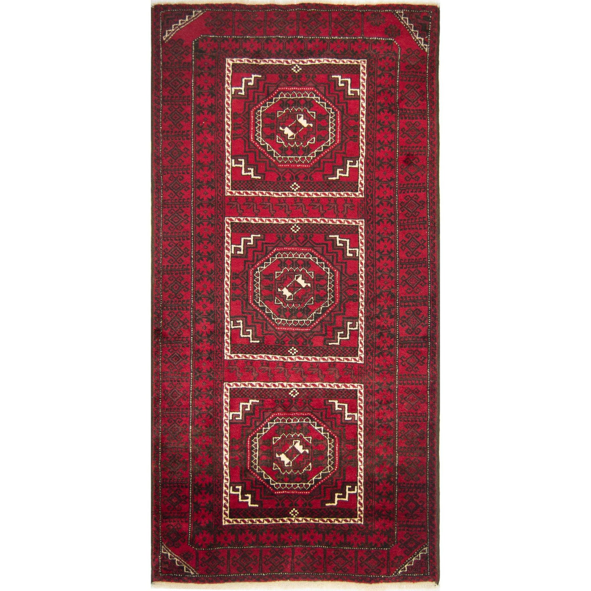 Fine Hand-knotted Persian Wool Baluchi Rug 115cm x 235cm