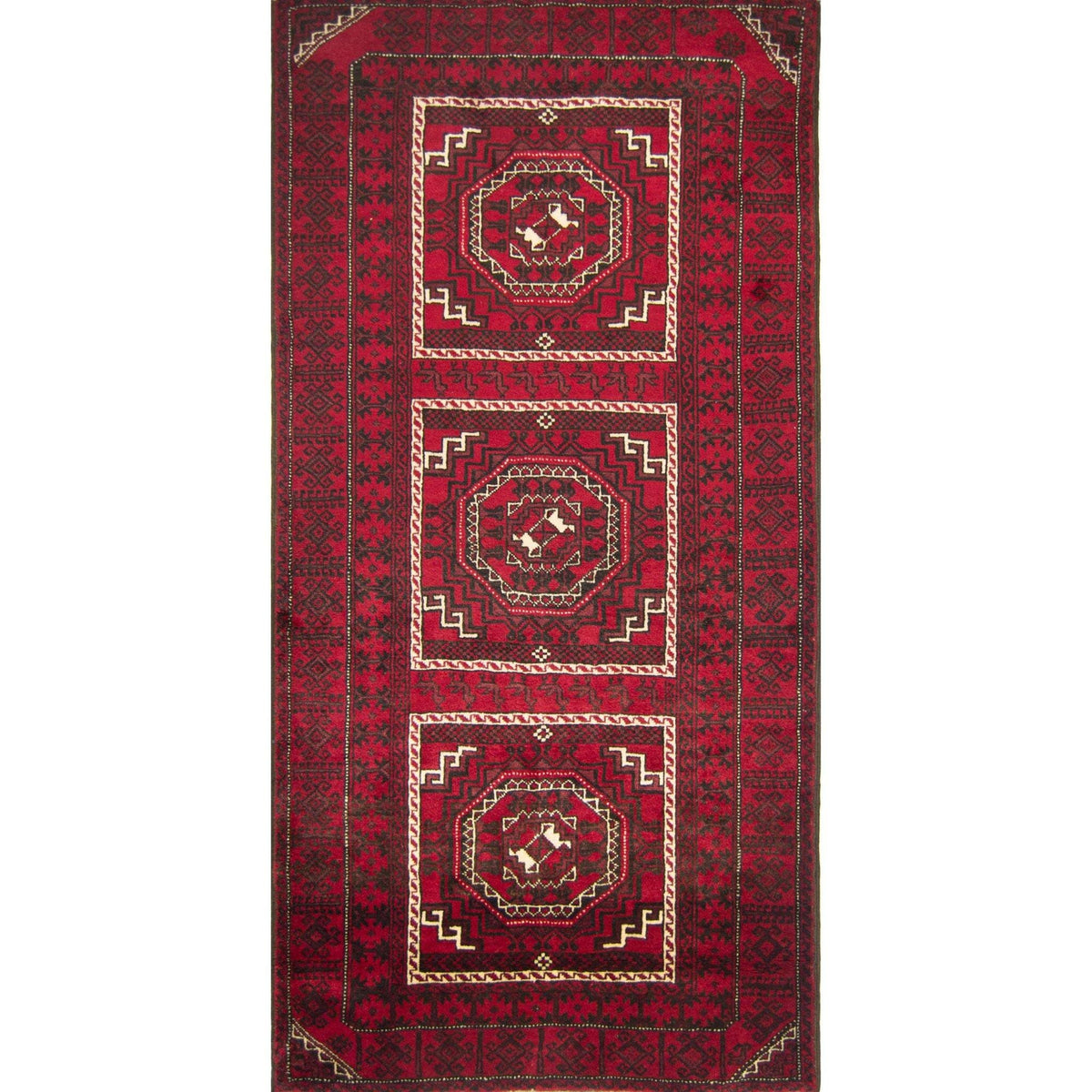 Fine Hand-knotted Persian Wool Baluchi Rug 115cm x 235cm