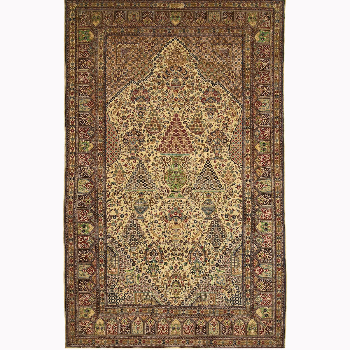 Genuine Fine Hand-knotted Persian Wool and Silk Nain Rug (SIGNED HABIBIAN) 162cm x 248cm