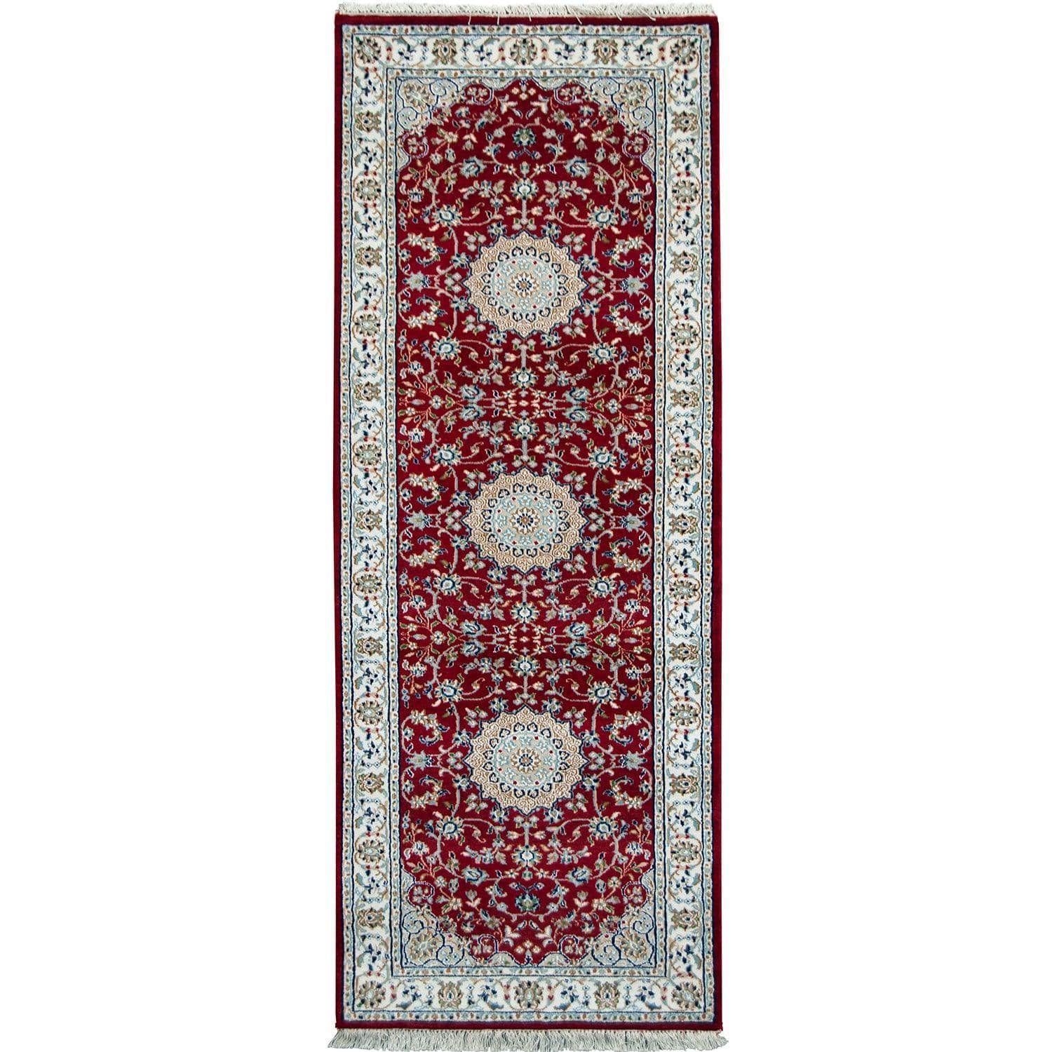 Handmade Wool & Silk Traditional Runner 84cm x 364cm