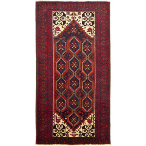 Hand-knotted Persian Baluchi Runner 93cm x 192cm