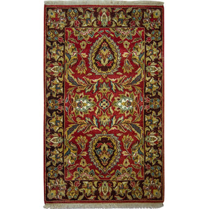 Fine Hand-knotted Floral Design Small Rug 67cm x 100cm