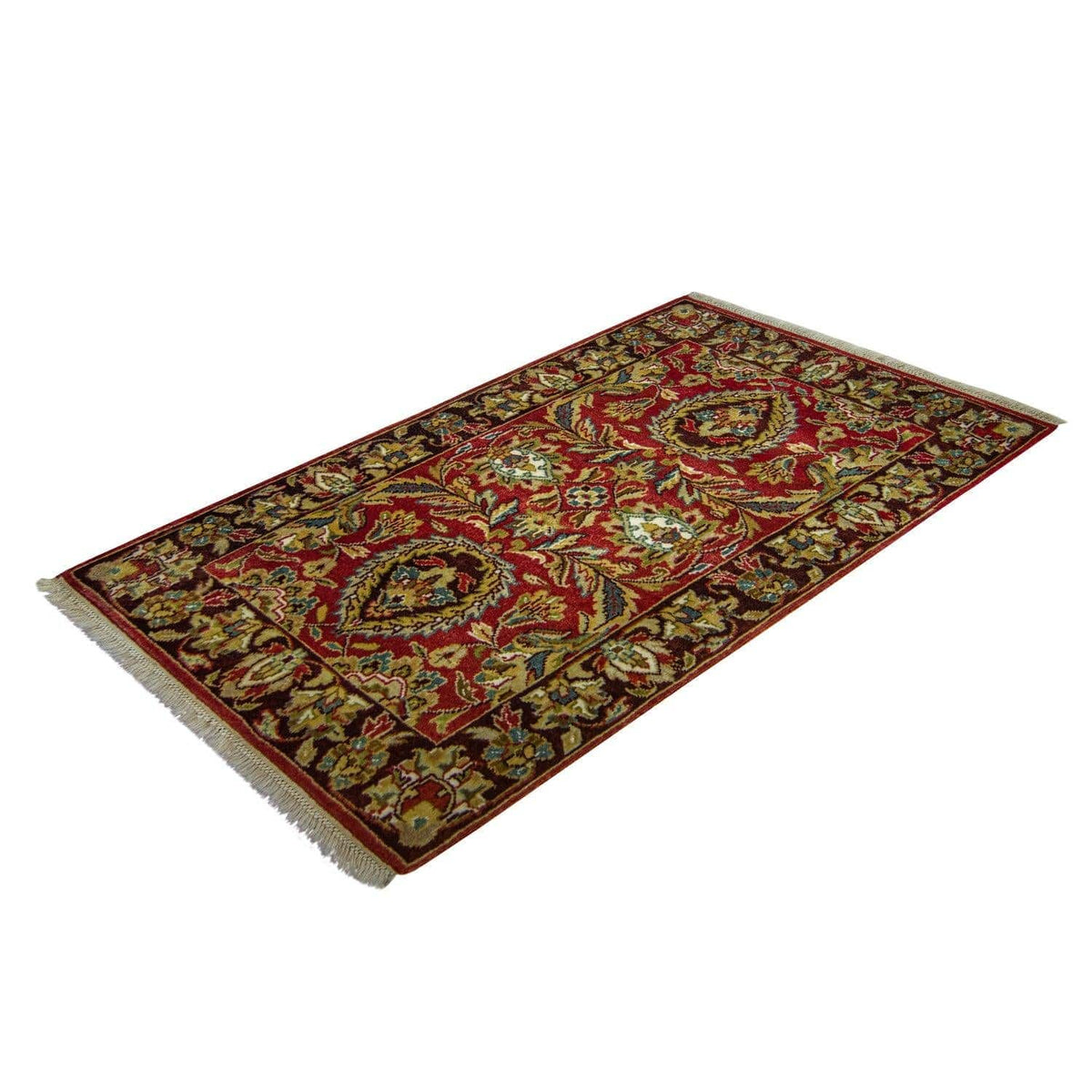 Fine Hand-knotted Floral Design Small Rug 67cm x 100cm