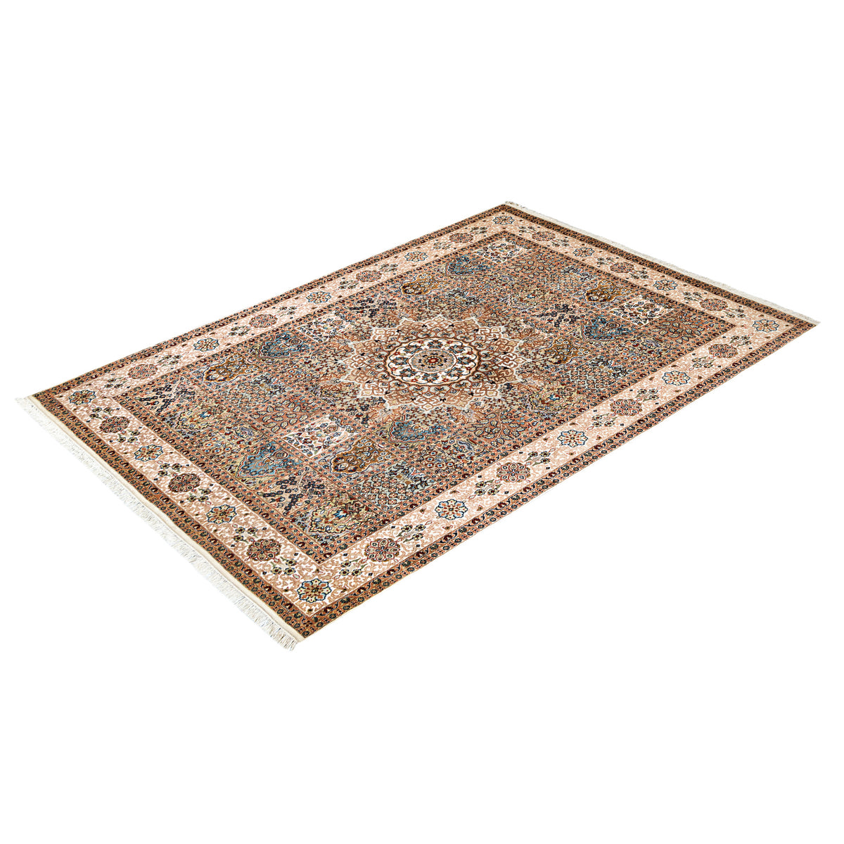 Fine Hand-knotted Wool &amp; Silk Traditional Rug 170cm x 235cm