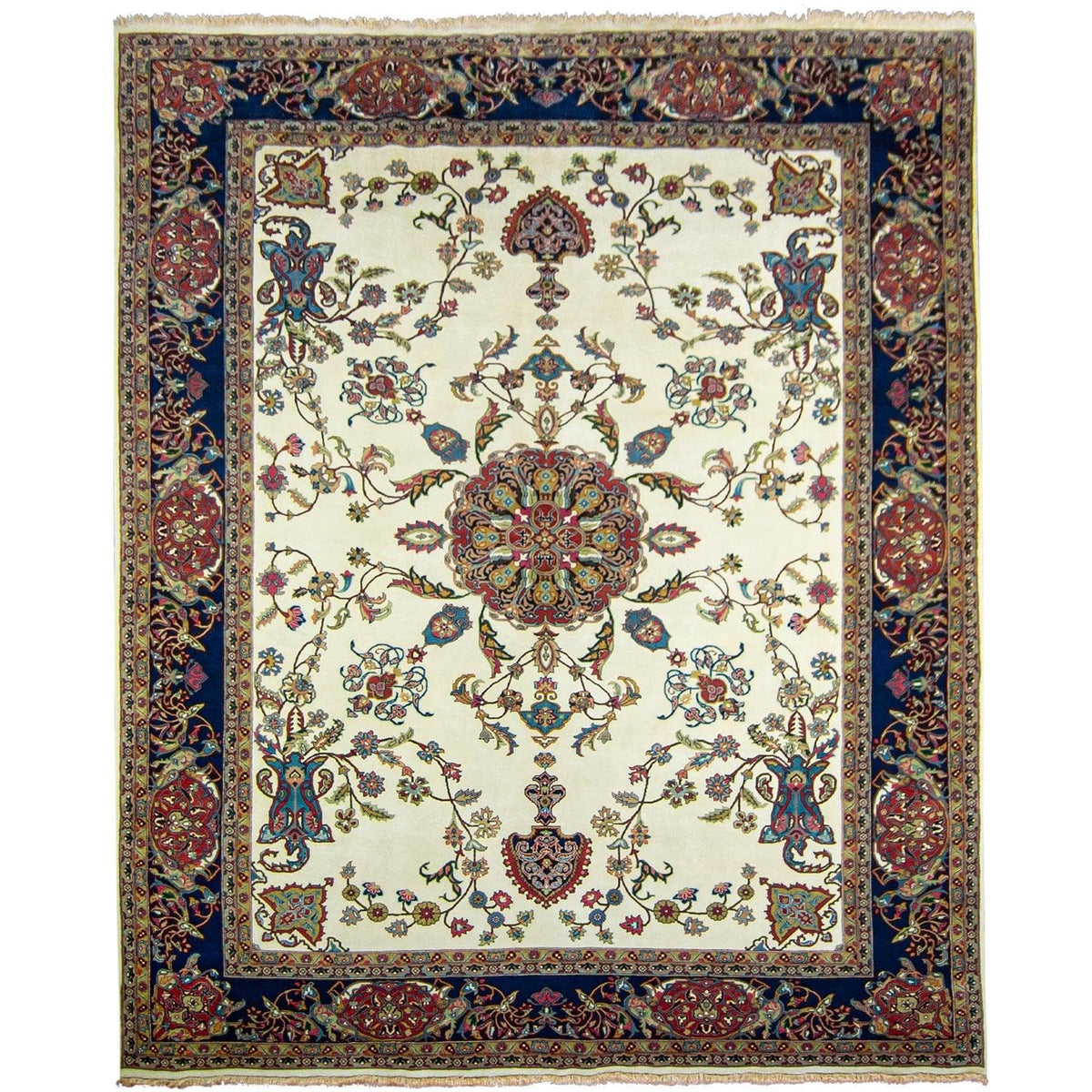 Fine Hand-knotted Wool Traditional Rug Cream 244cm x 323cm