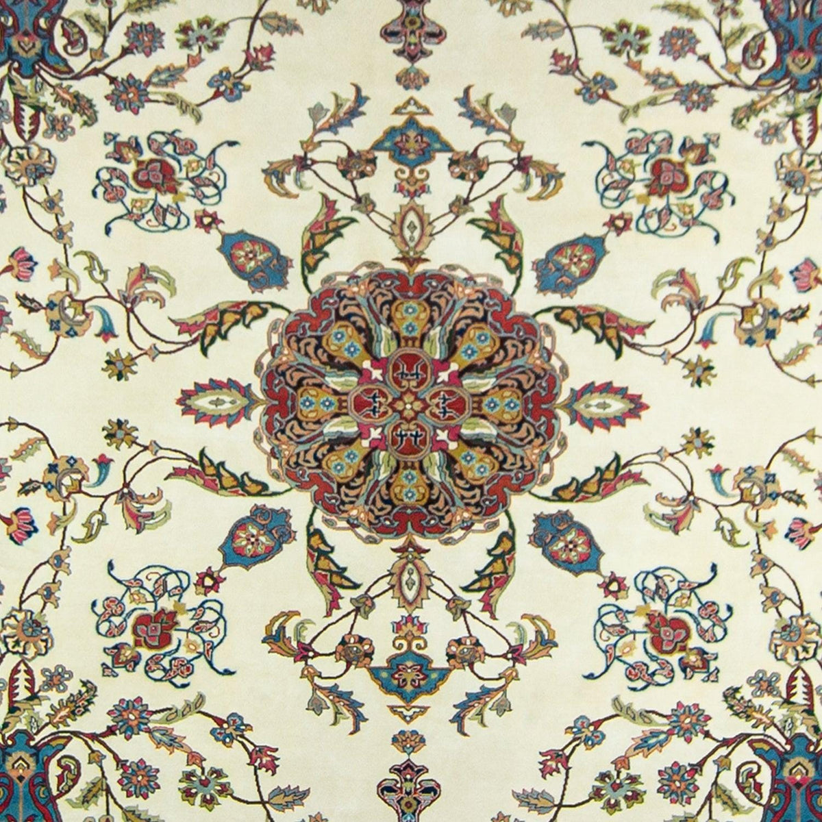 Fine Hand-knotted Wool Traditional Rug Cream 244cm x 323cm