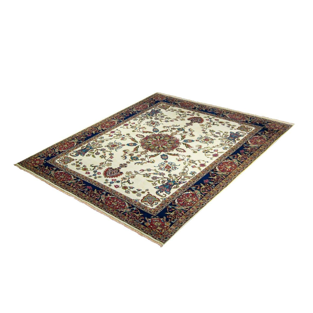 Fine Hand-knotted Wool Traditional Rug Cream 244cm x 323cm