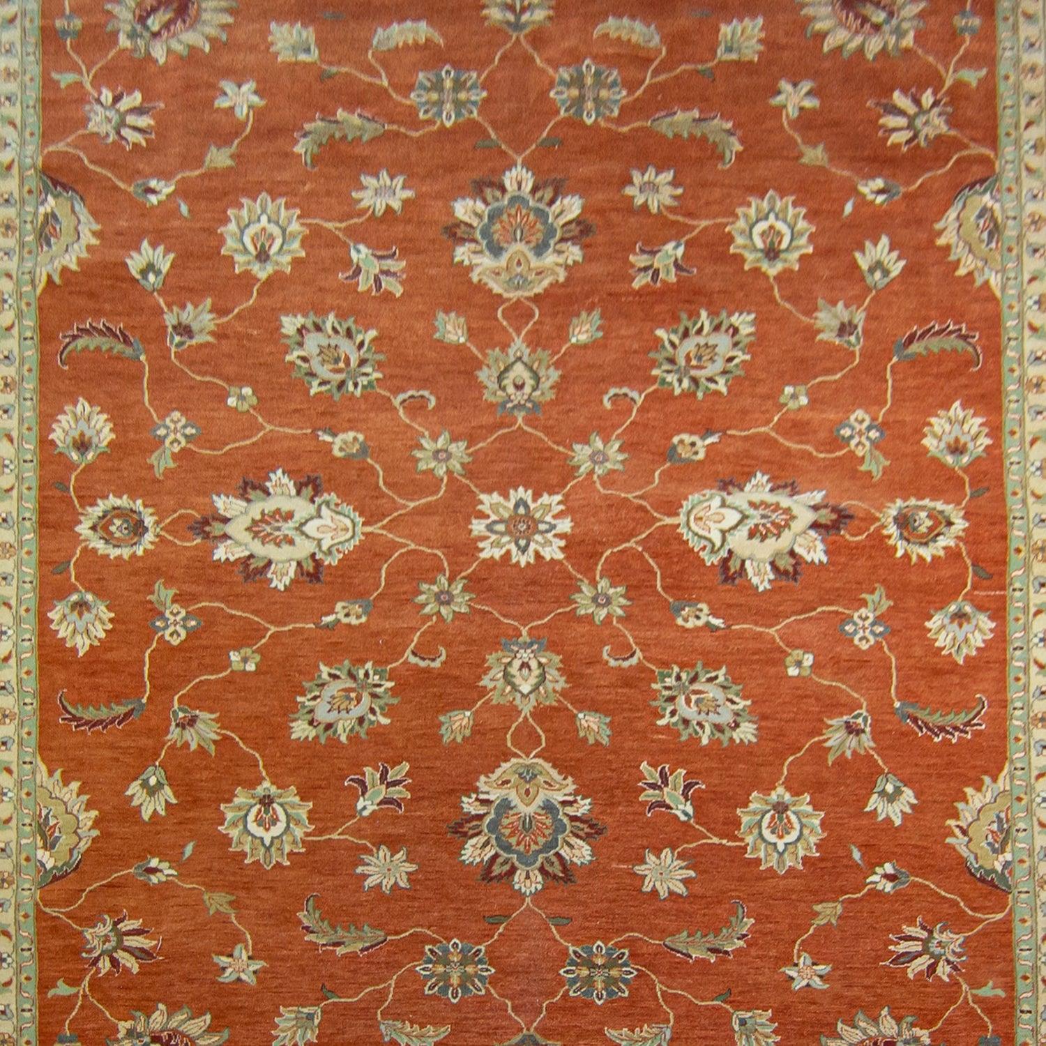 Fine Hand-knotted Traditional Wool Terracotta Extra Large rug 305cm x 430cm