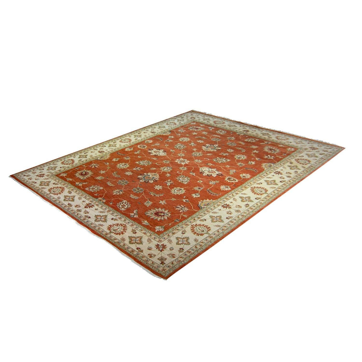 Fine Hand-knotted Traditional Wool Terracotta Extra Large rug 305cm x 430cm