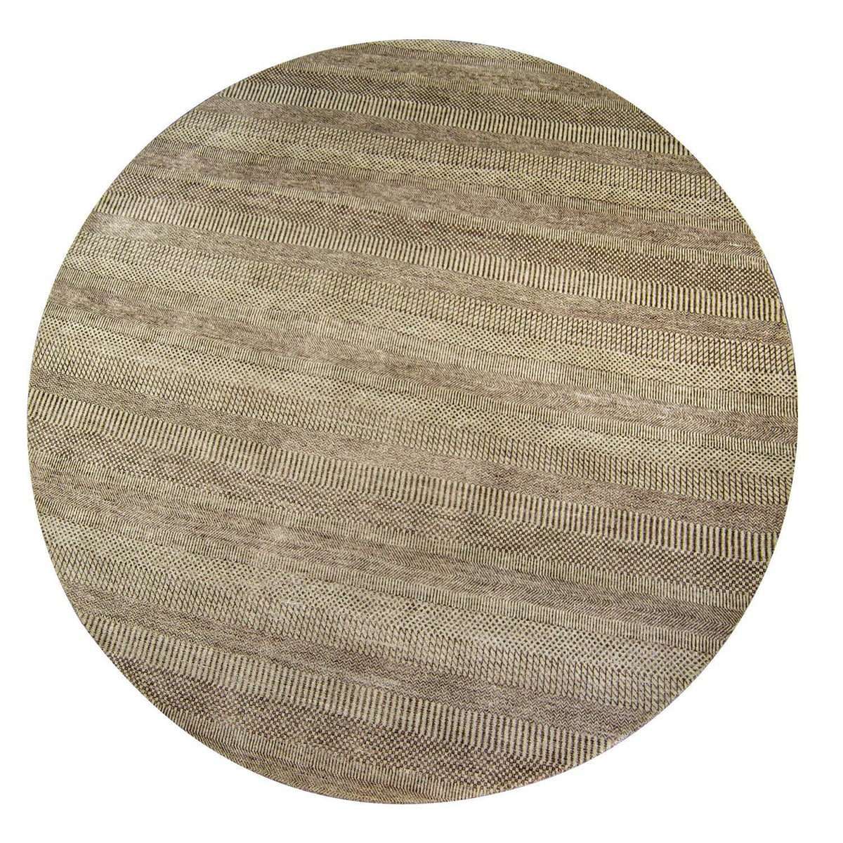 Modern Handmade Wool Brown Round Rug 240cm x 240cm