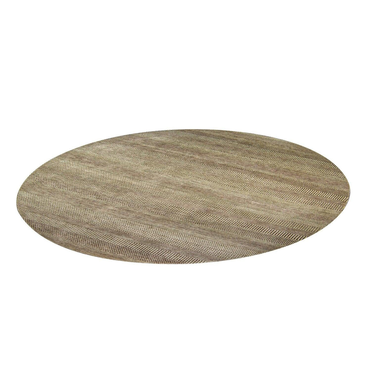 Modern Handmade Wool Brown Round Rug 240cm x 240cm