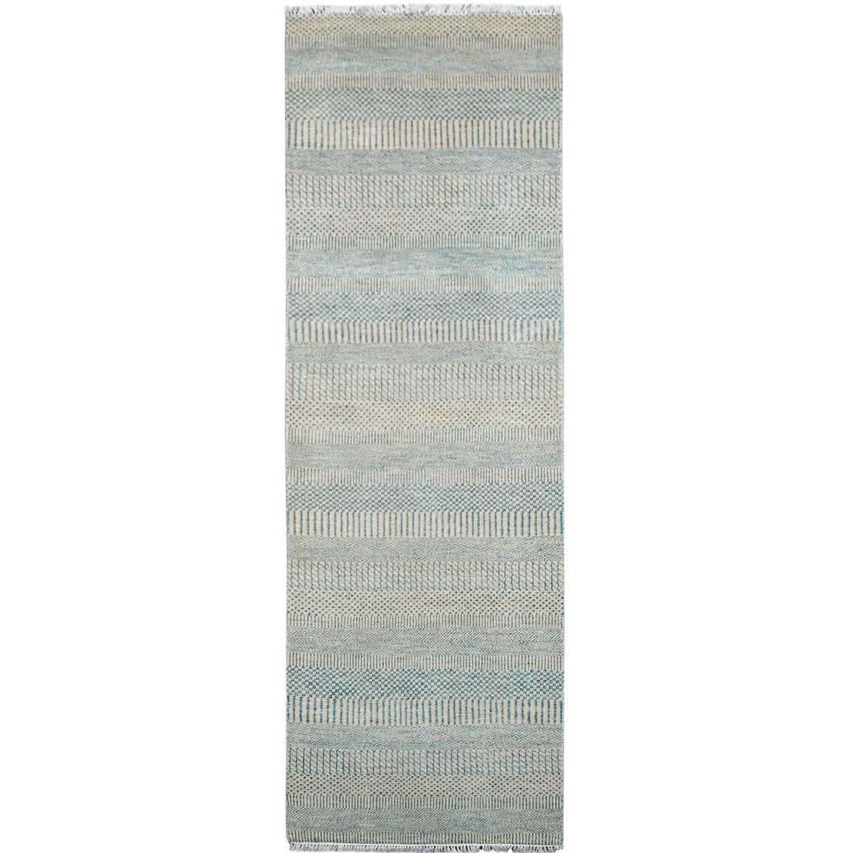 Modern NZ Wool Soft Blue Runner 75cm x 251cm