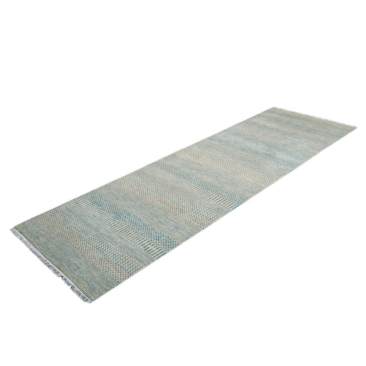 Modern NZ Wool Soft Blue Runner 75cm x 251cm