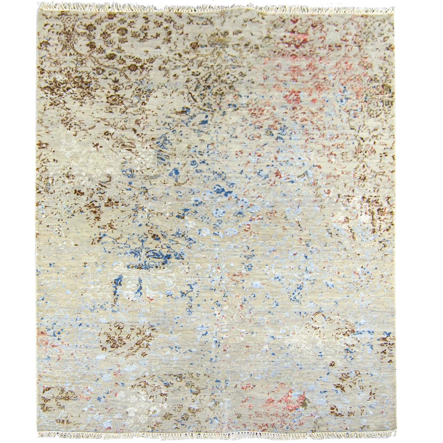 Handmade Wool & Silk Modern Rug 126cm x 188cm