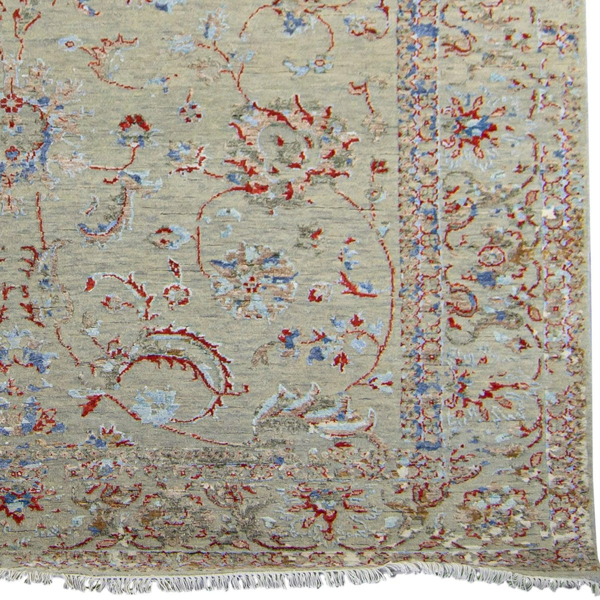 Handmade Modern Pastel Silk &amp; NZ Wool Rug 186cm x 277cm