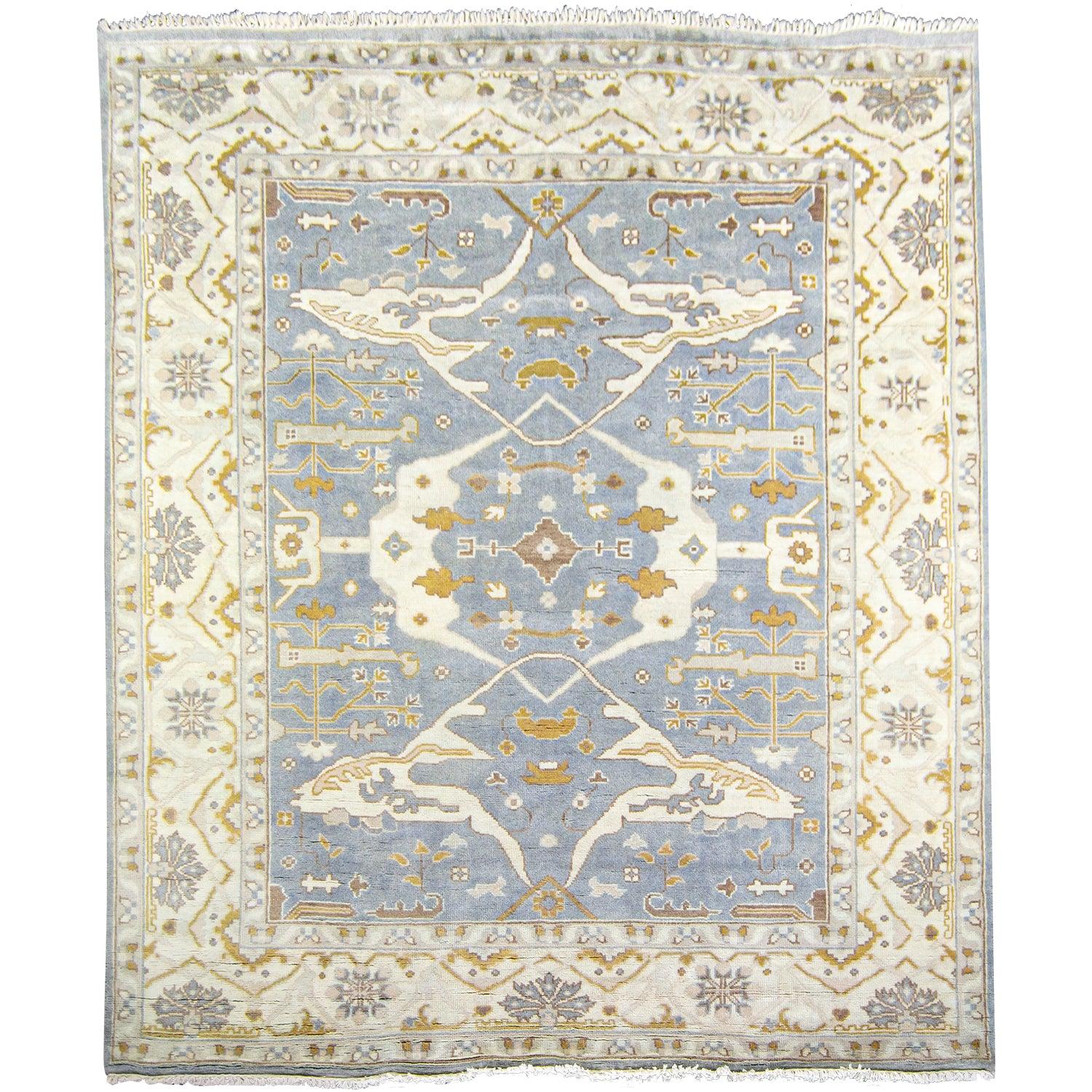 Modern Handmade Wool Oushak Rug 246cm x 305cm