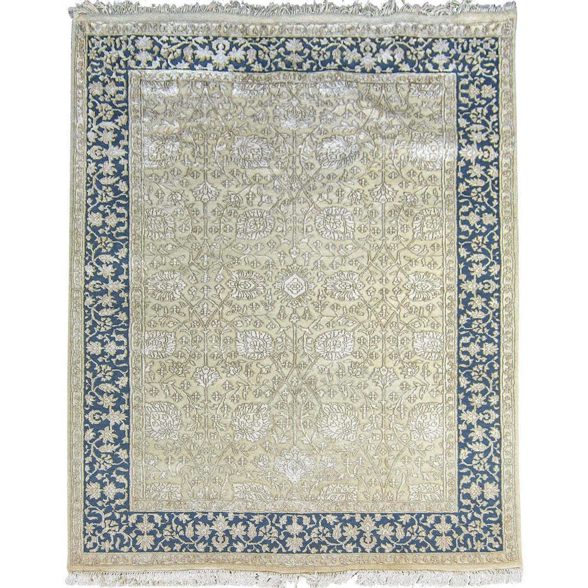 Classic Handmade Sculptured NZ Wool &amp; Silk Design Rug 143cm x 208cm