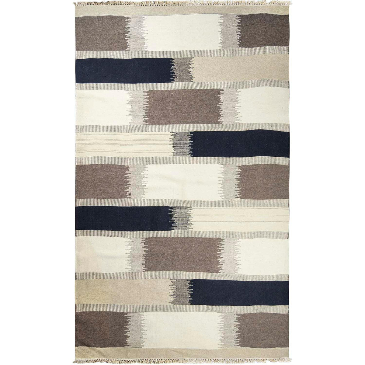 Fine Handmade Wool Black &amp; White Kilim Rug 170cm x 240cm