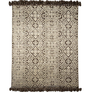 Handmade Wool Grey & Brown Modern Rug 163cm x 223cm