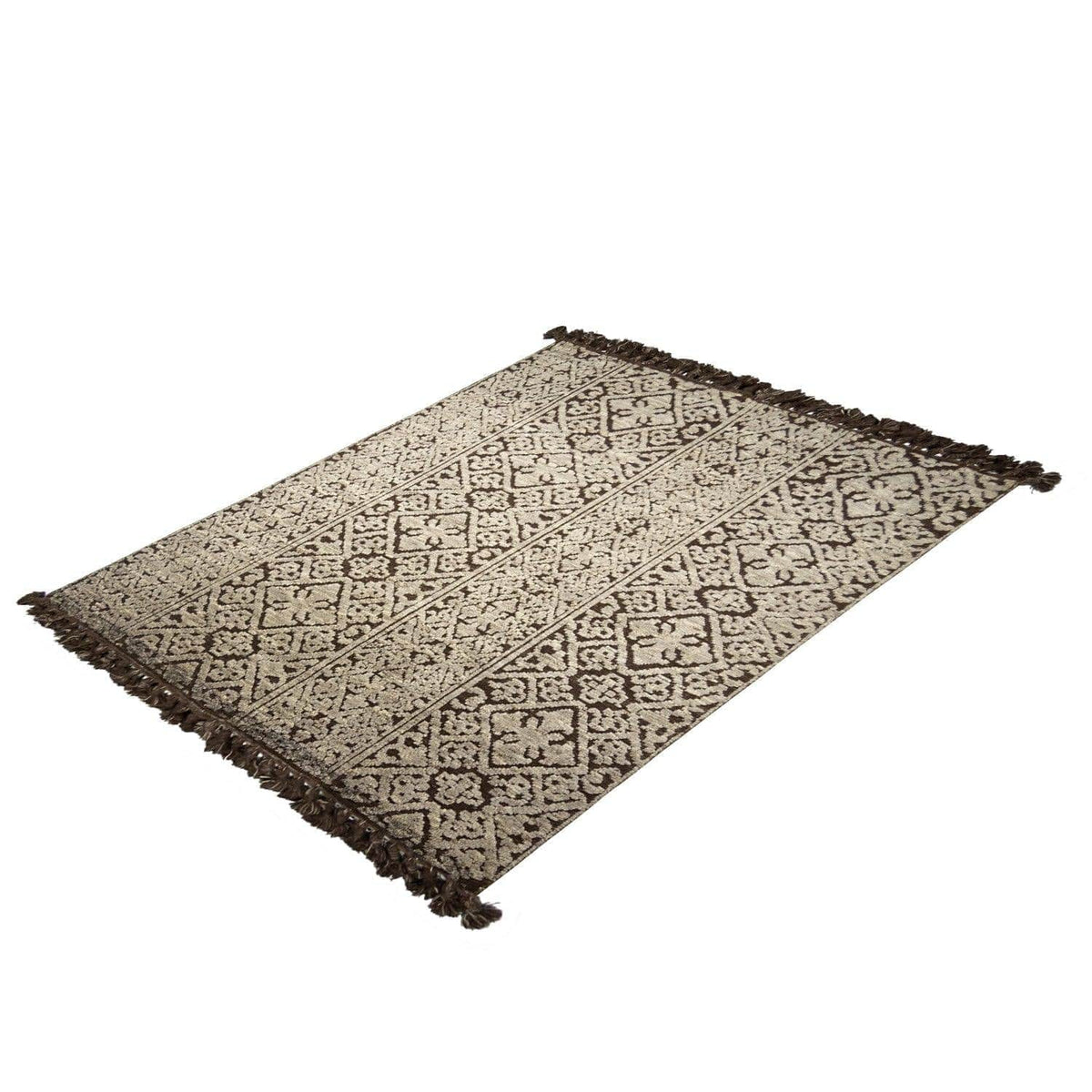 Handmade Wool Grey &amp; Brown Modern Rug 163cm x 223cm