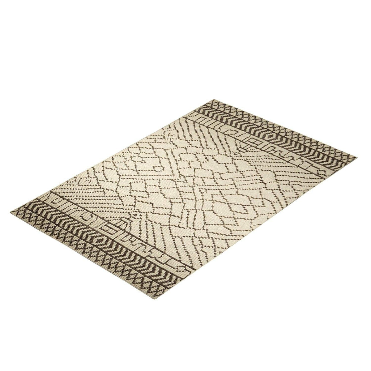 Handmade Modern Ribbed Wool Rug 153cm x 242cm