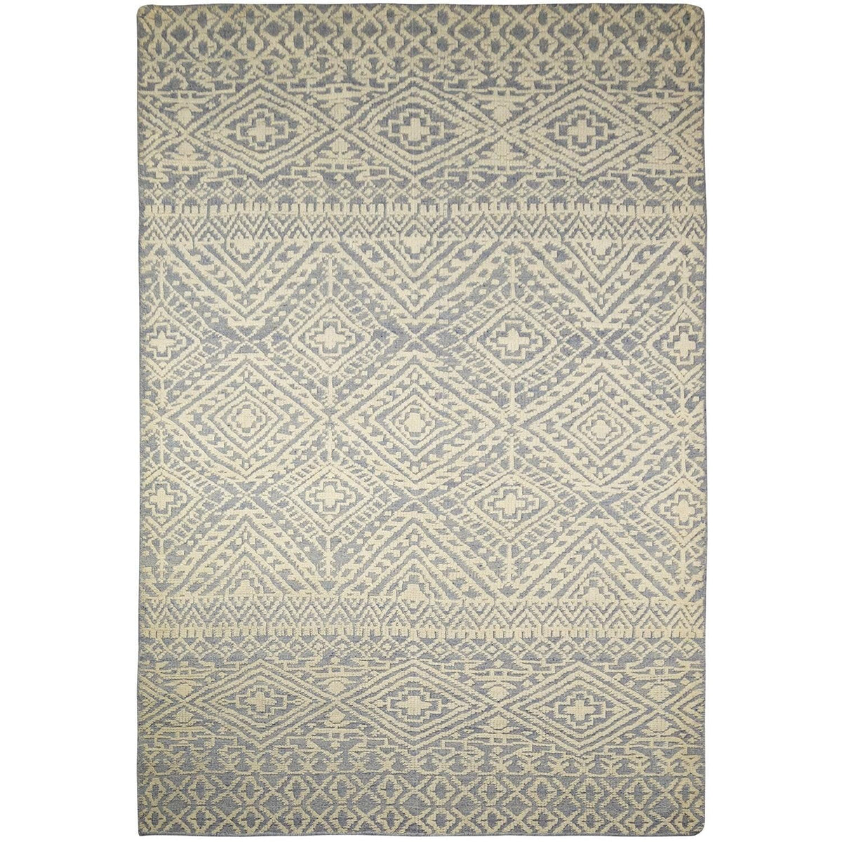 Modern Handmade Wool Blue Rug 159cm x 239cm