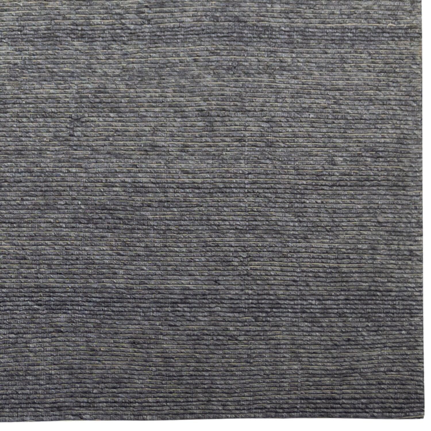Modern Charcoal Wool Rug 161cm x 216cm