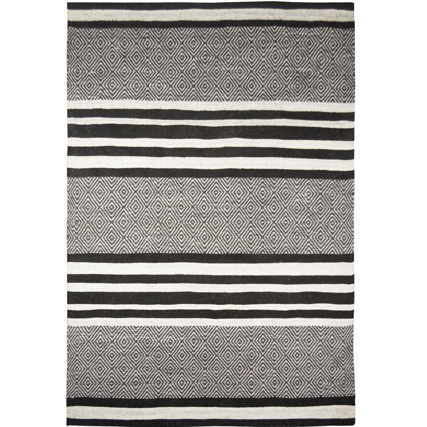 Handmade Black & Grey Kilim Rug 152cm x 241cm