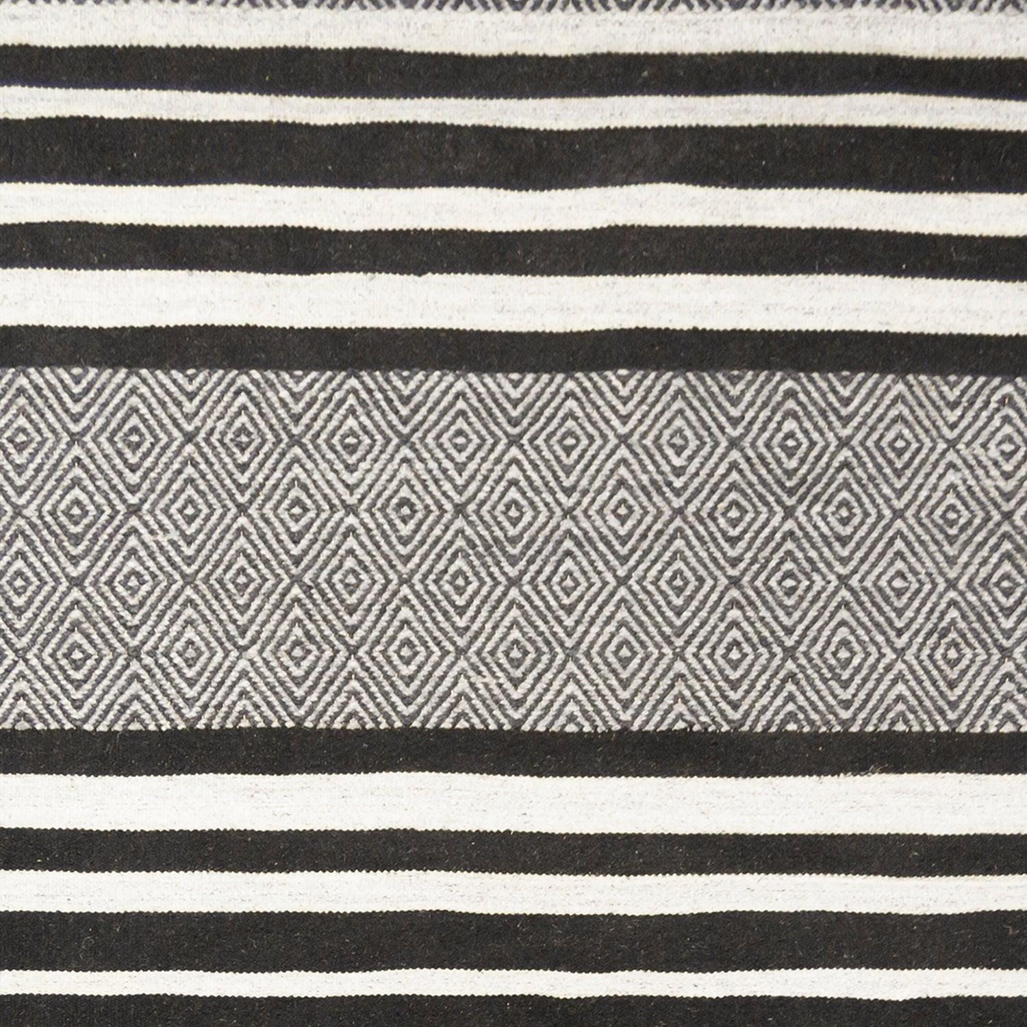 Handmade Black & Grey Kilim Rug 152cm x 241cm