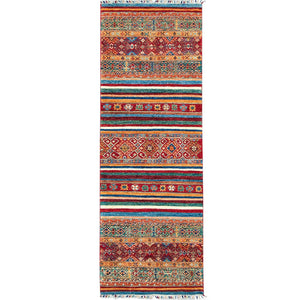 Fine Hand-knotted Tribal Wool Hallway Runner 84cm x 239cm