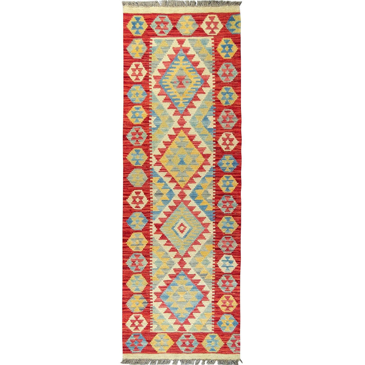 Hand-woven 100% Wool Kilim Hallway Runner 60cm x 178cm